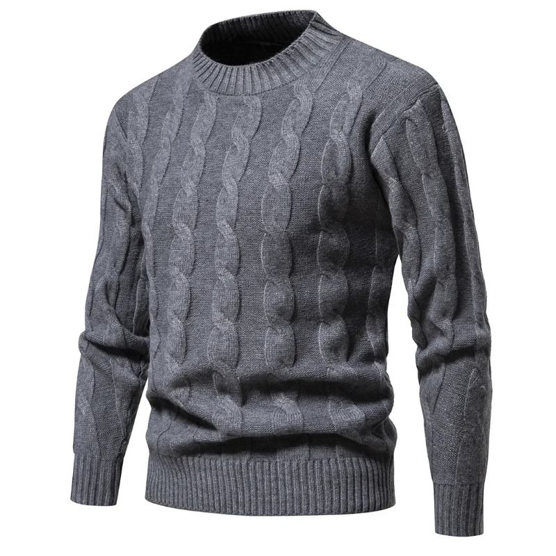 Pullover Kleidung Winter Vintage Herren Mäntel Einfarbig Gestreifter Rollkragen Herbst - Schwarz