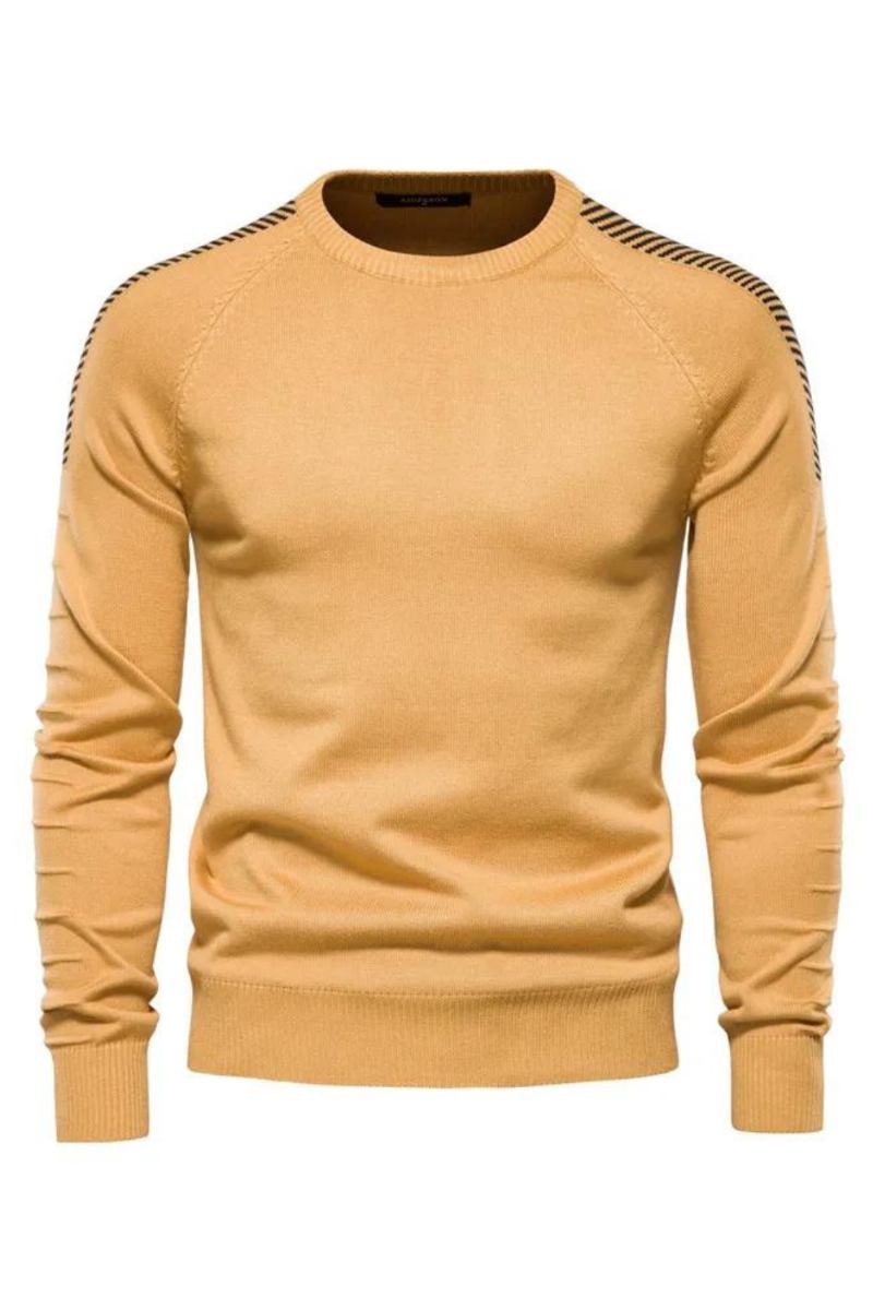 Pullover Mit Überschnittenen Ärmeln Für Herren Lässig Rundhalsausschnitt Slim Fit Für Warmer Winterpullover Für - Weiß