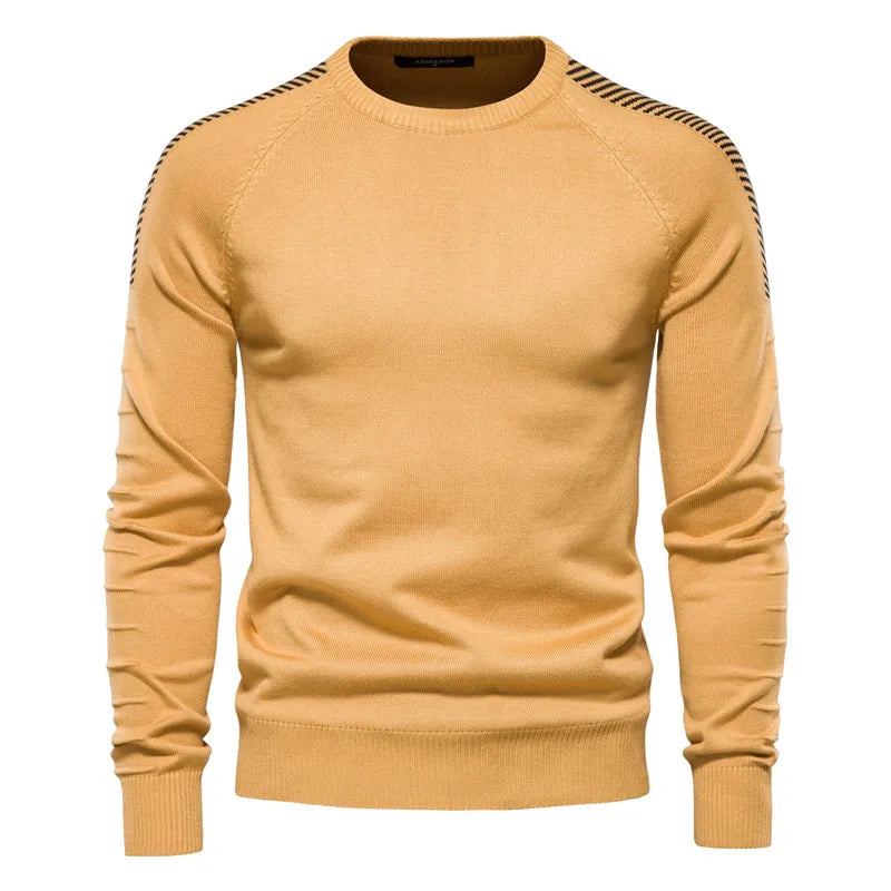 Pullover Mit Überschnittenen Ärmeln Für Herren Lässig Rundhalsausschnitt Slim Fit Für Warmer Winterpullover Für - Weiß