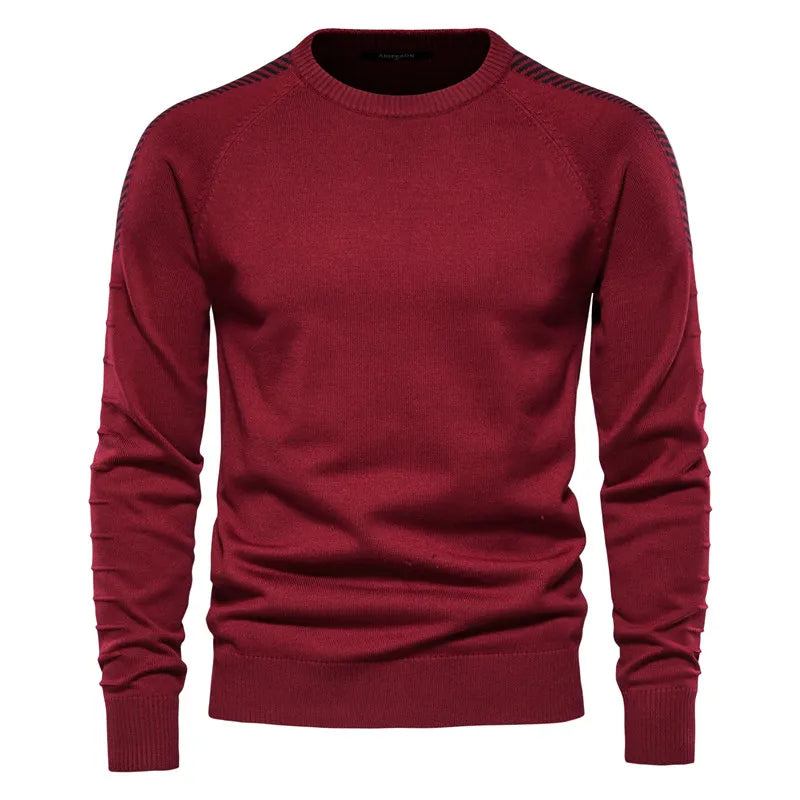 Pullover Mit Überschnittenen Ärmeln Für Herren Lässig Rundhalsausschnitt Slim Fit Für Warmer Winterpullover Für - Weiß