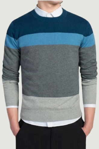 Pullover Und Für Herren Lässige Slim-fit-strickpullover Mit Langen Ärmeln Herrenbekleidung