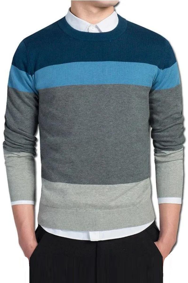 Pullover Und Für Herren Lässige Slim-fit-strickpullover Mit Langen Ärmeln Herrenbekleidung - Schwarz