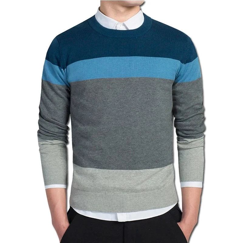 Pullover Und Für Herren Lässige Slim-fit-strickpullover Mit Langen Ärmeln Herrenbekleidung - Schwarz