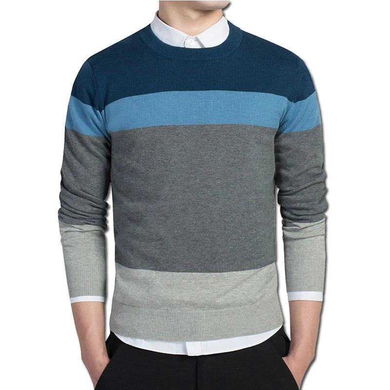 Pullover Und Für Herren Lässige Slim-fit-strickpullover Mit Langen Ärmeln Herrenbekleidung - Schwarz