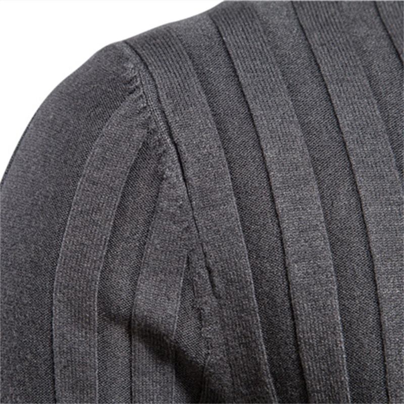 Slim Fit-pullover Mit Rollkragen Für Herren Lässig Basic Einfarbig Warm Gestreifter Pullover Für Neue Winterpullover Für - Braun