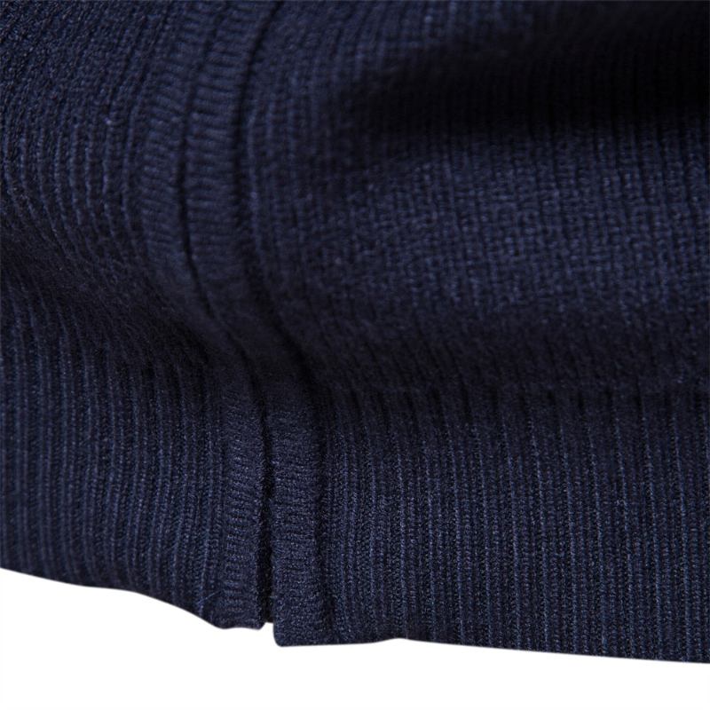 Verdickter Herren-cardigan Einfarbig Reißverschluss Basic-pullover Für Herren Hochwertig Neue Winter-herbst-cardigans Für Kleidung - Blau