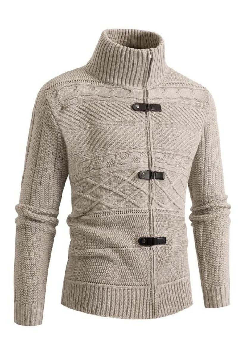 Warme Lässige Slim Fit-pullover Für Den Winter Strickjacke Mit Hörnern Dicker Pullover Mit Knopfleiste