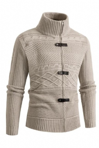 Warme Lässige Slim Fit-pullover Für Den Winter Strickjacke Mit Hörnern Dicker Pullover Mit Knopfleiste