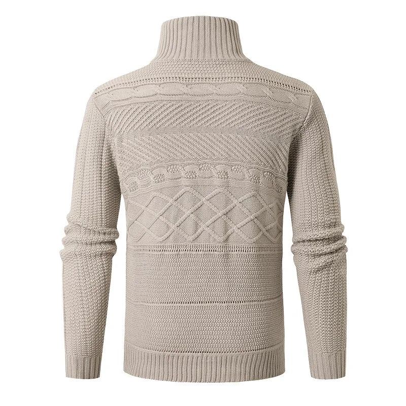 Warme Lässige Slim Fit-pullover Für Den Winter Strickjacke Mit Hörnern Dicker Pullover Mit Knopfleiste - Kaffee