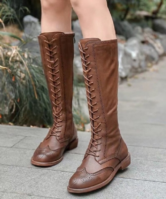 Boutique-stiefel Mit Kreuzriemen Kuscheliger Wolle Kaffee