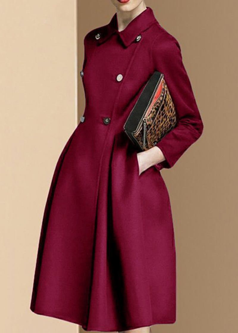 Boutique-woll-trenchcoat Mit Zweireihiger Taillenband Im Maulbeer-stil Im Winter