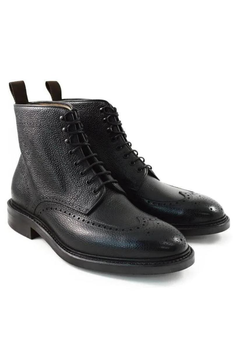 Brogue-schnürstiefel Für Herren Arbeitsstiefel Aus Echtem Leder Rutschfest