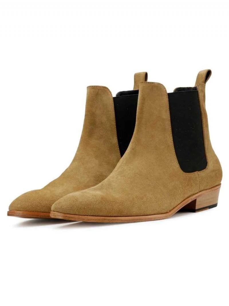 Chelsea-stiefel Handgefertigt Winterstiefel Für Herren Samt Einfache Arbeitsstiefel Designer-schuhe Für