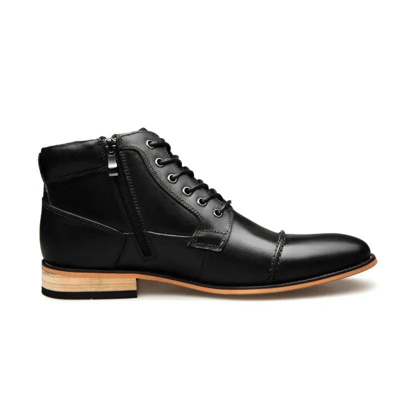 Herren-stiefeletten Handgefertigt Chelsea Echtes Leder Herrenstiefel Lässige High-top-stiefel - Braun