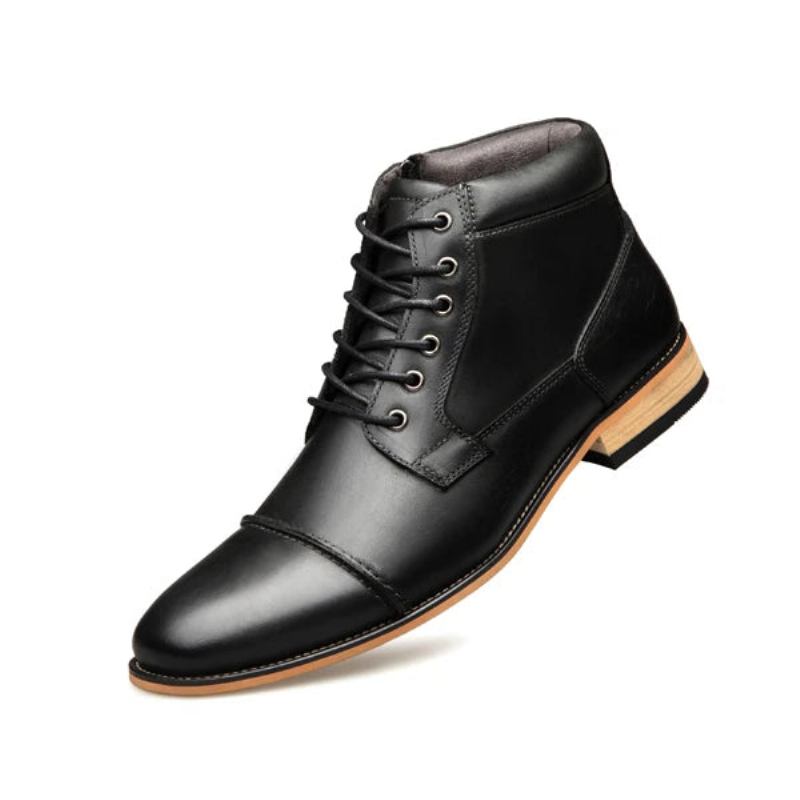 Herren-stiefeletten Handgefertigt Chelsea Echtes Leder Herrenstiefel Lässige High-top-stiefel - Braun