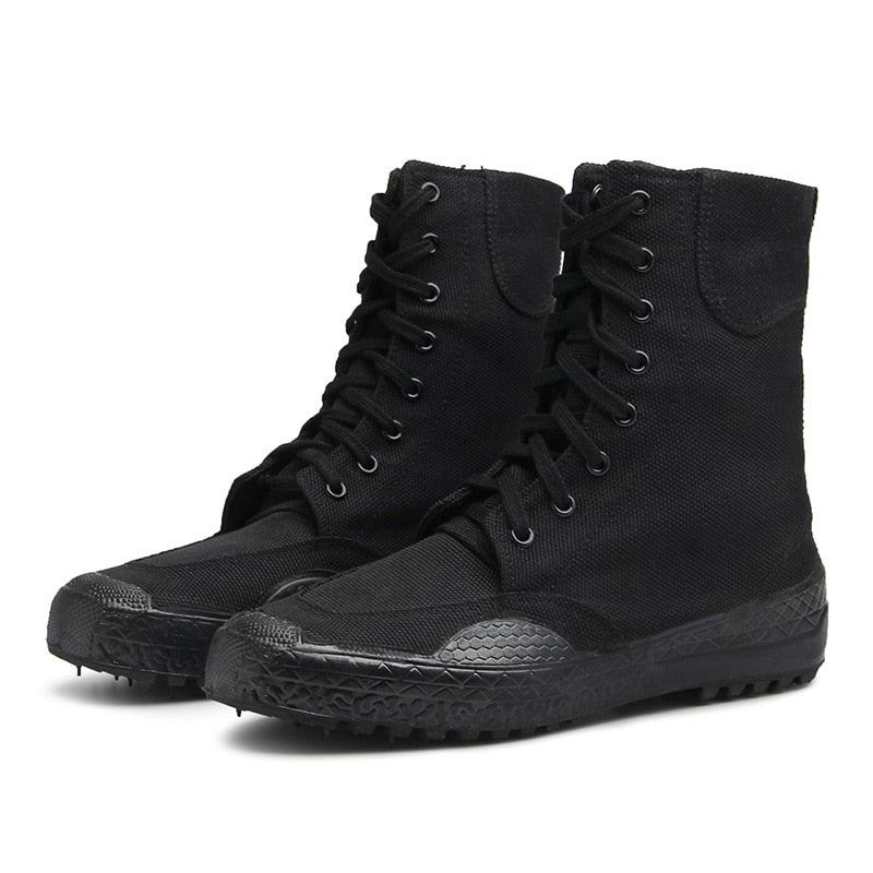 Herrenstiefel Für Herbst Freizeitschuhe Schnürstiefel Für Herren Hohe Flache Stiefel Wanderschuhe Für Sneaker - Schwarz