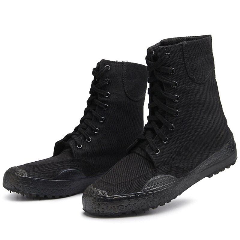 Herrenstiefel Für Herbst Freizeitschuhe Schnürstiefel Für Herren Hohe Flache Stiefel Wanderschuhe Für Sneaker - Schwarz