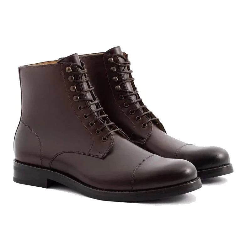 Herrenstiefel Stiefel Aus Echtem Leder Beste Designer-schuhe Aus Handgefertigtem Herren - Schwarz