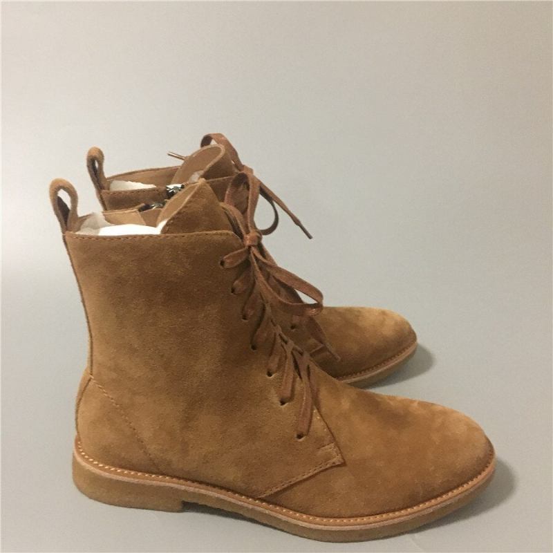 High Top Schnürstiefel Aus Echtem Wildleder Chelsea Herren Luxus Handgefertigte Militärstiefel Aus Martin - Braun