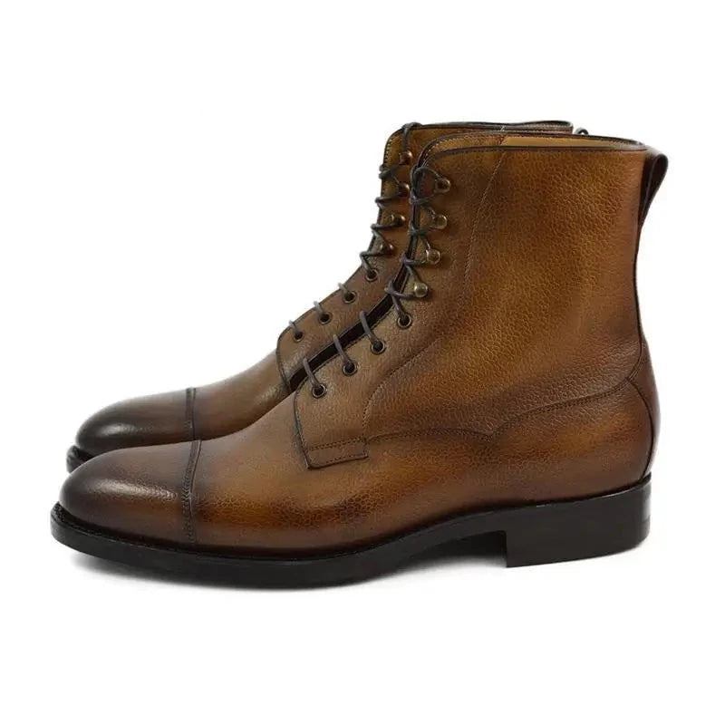 Winterstiefel Für Herren Schnürstiefel Aus Samt Beste Designer-schuhe Aus Echtem Leder Für - Braun