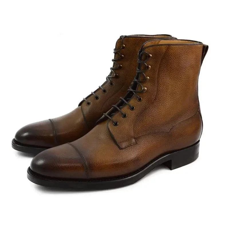 Winterstiefel Für Herren Schnürstiefel Aus Samt Beste Designer-schuhe Aus Echtem Leder Für - Braun