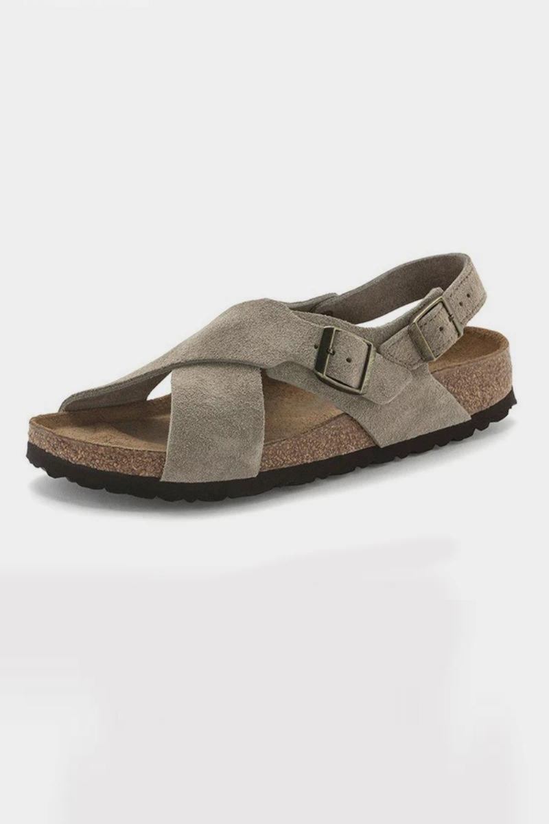 Damen-sandalen Flache Sandalen Leder Niedrige Absätze Sommerschuhe Ins Freizeit Urlaub