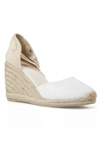 Damensandalen Sommer-espadrille-keilabsatz Geschlossene Zehenpartie Schnürschuh