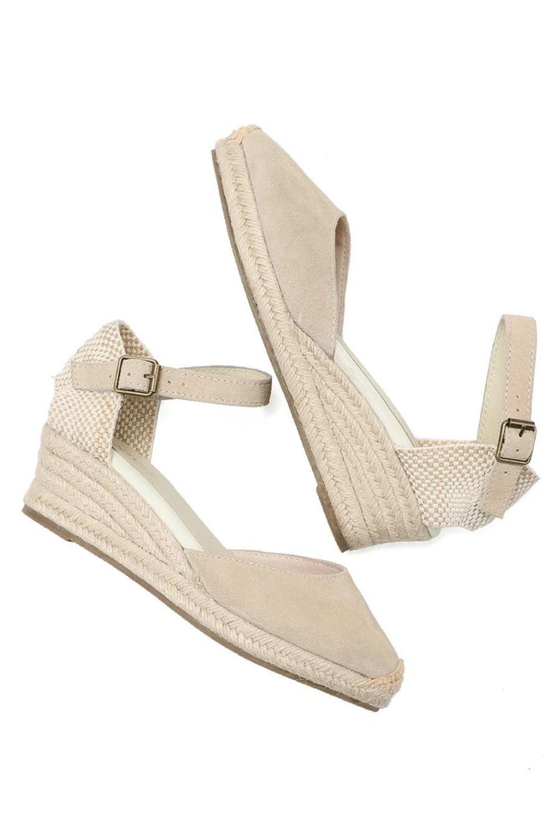 Echte Offene Einfarbige Sandalen Elastische Freizeitsandale Für Damen