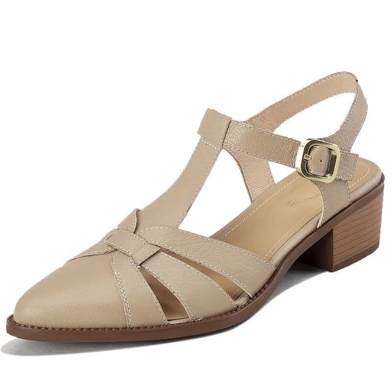 Sandalen Für Damen Quadratische Schuhe Mit Mittlerem Absatz Elegante Schlichte Sommerschuhe Für - Schwarz