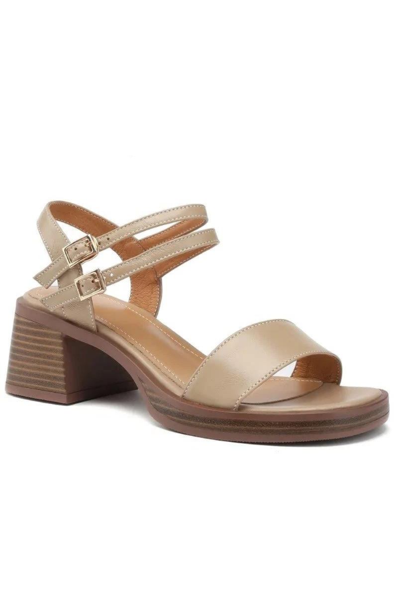 Sommersandalen Aus Leder Für Damen Im Britischen Stil Plateauschuhe Mit Schnalle Quadratische High Heels