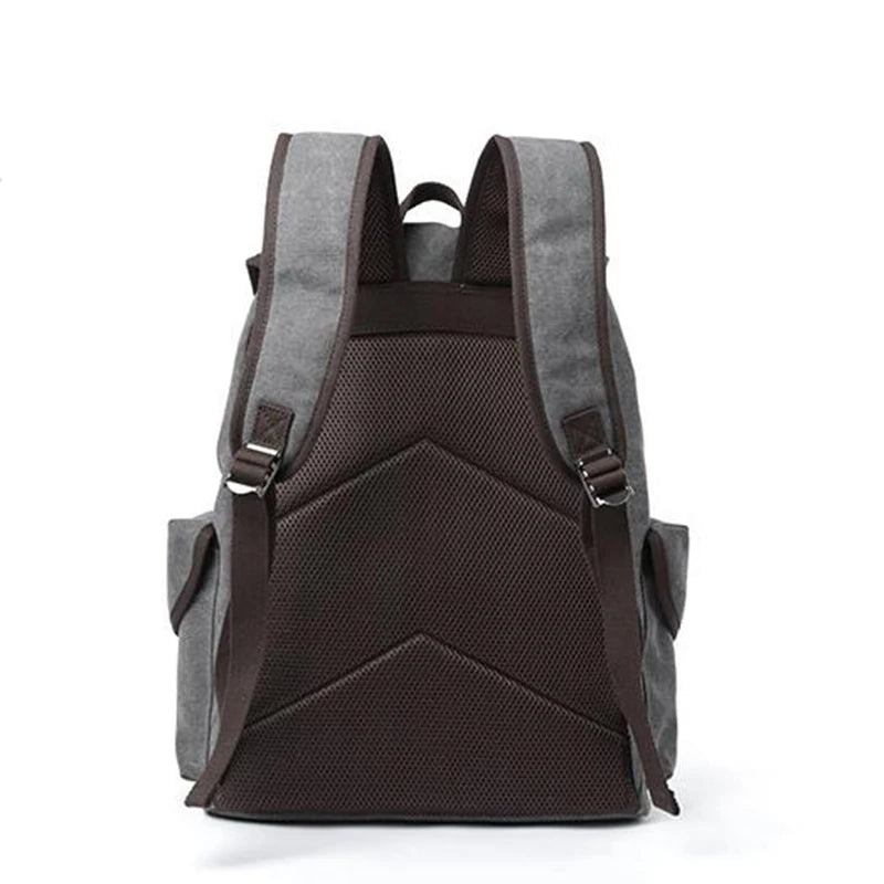 Canvas-vintage-rucksack 30 L Großer Reiserucksack Lässige Büchertasche Für 15.6-zoll-laptop Reise - Grau