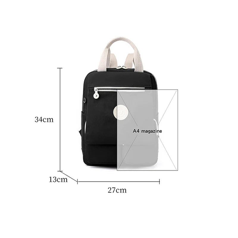 Designer-rucksack Für Damen Outdoor-reiserucksack College-studententaschen Für Mädchen - Schwarz