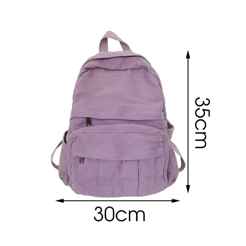 Studenten Damen Baumwoll Canvas Rucksack Kawaii Vintage Schultasche Teenager Mädchen Niedliche Rucksäcke Mode Luxus Tasche Buch - Schwarz