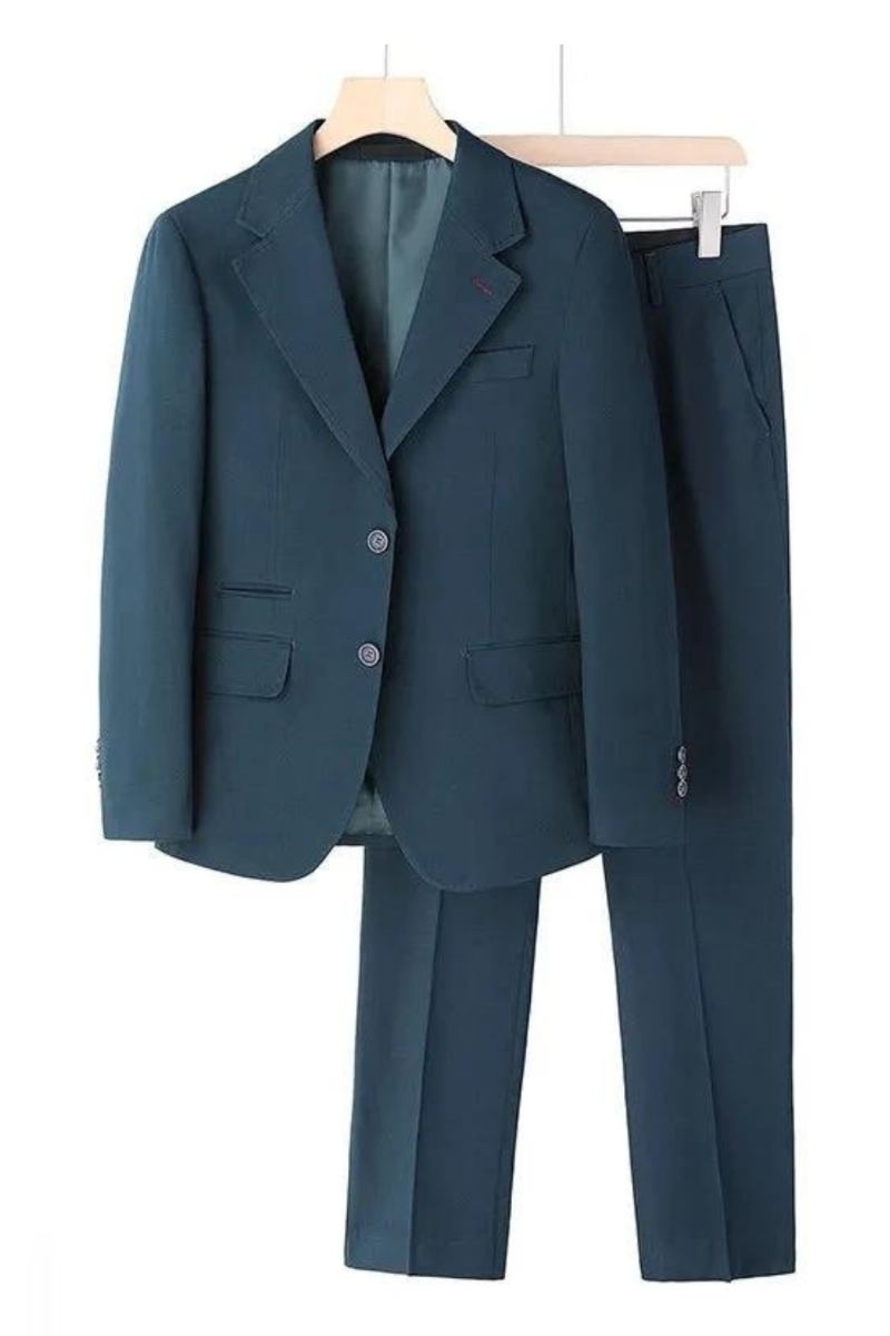 Anzug Schmal Geschnittener Hochzeitsanzug Für Herren Eleganter Herrenanzug Zweiteiliger Freizeitanzug Formeller - Blau