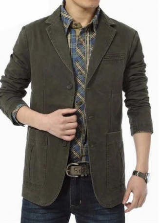 Frühling Herbst Blazer Herren Casual Baumwolle Jeansjacken Slim Fit Luxus Anzug Mantel Army Militär Oberbekleidung