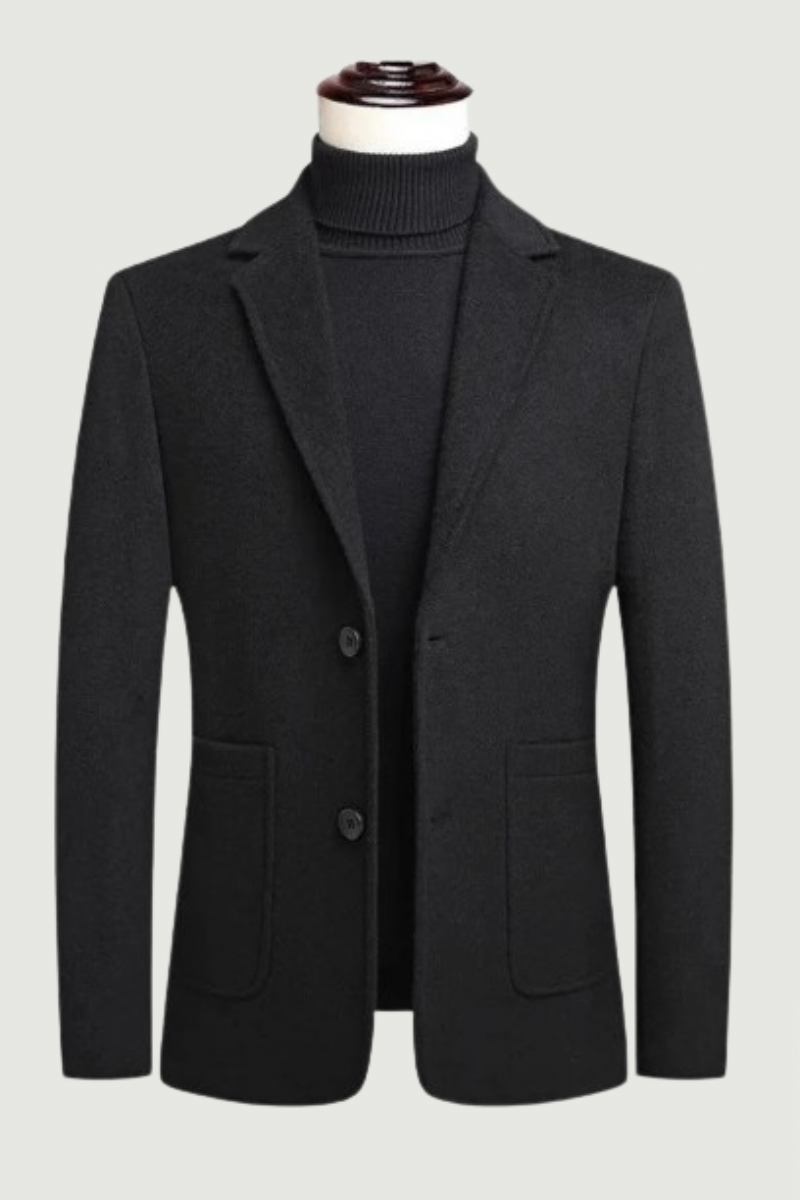 Frühling Und Herbst Herren Blazer Jacke Mittleres Alter Business Casual Zweireihig Männer Massiv Wollanzug Mäntel