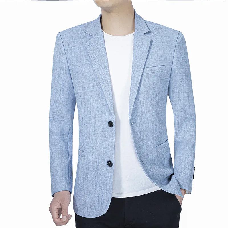 Herren Anzugjacke Dünne Blazer Frühling Herbst Massiv Business Casual Herrenkleidung Mäntel - Hellblau