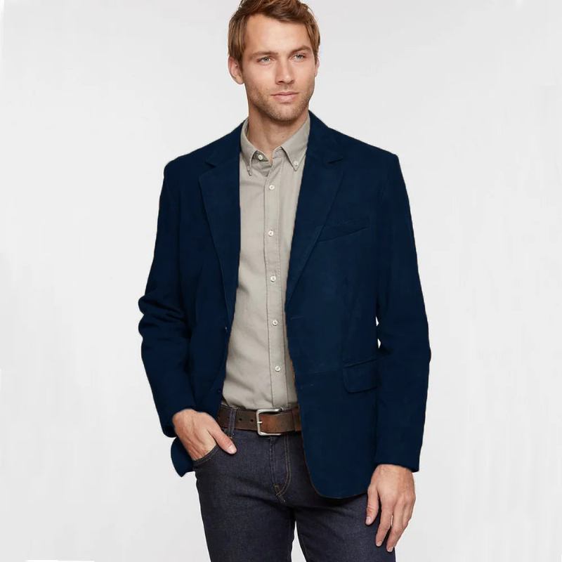 Herren-blazer Einreihige Anzüge Und Blazer Aus Wildleder Herren-business-anzug Herren-designer-blazer Eleganter Herrenanzug Herrenmantel - Schwarz