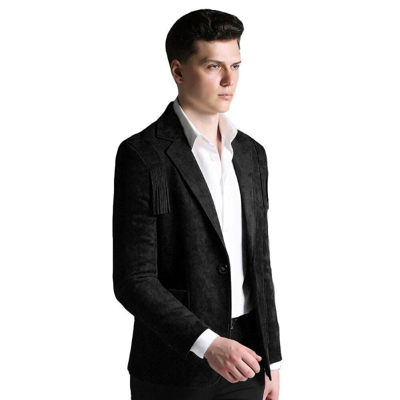 Herren Blazerjacke Herrenjacke Slim Fit Klassisch - Schwarz