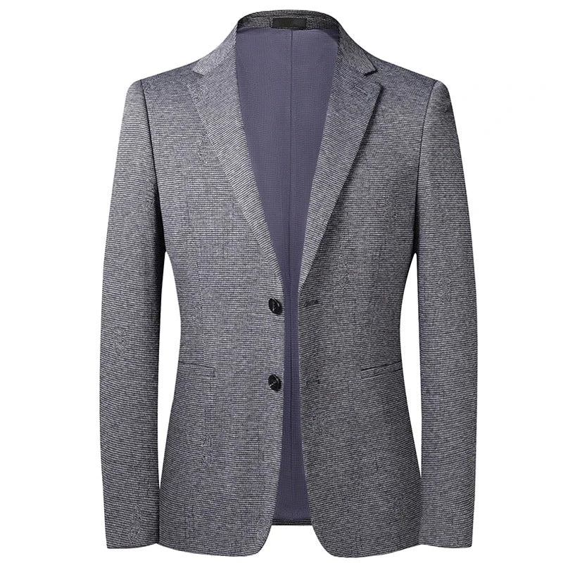 Herren Casual Business Anzugjacke Bräutigam Hochzeitsshow Männlicher Blazer - Grau