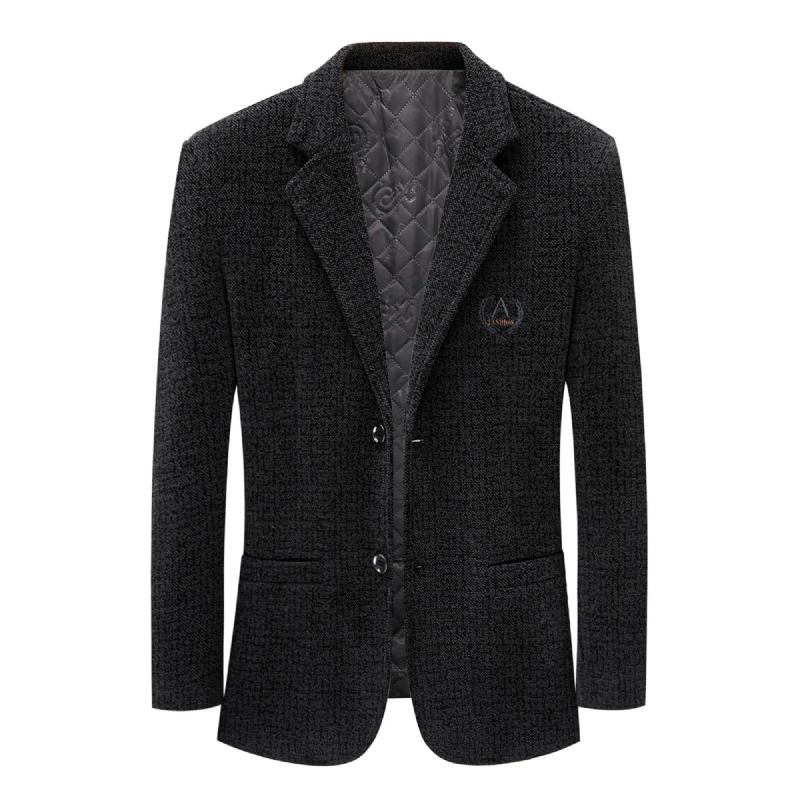 Herren-slim-fit Trendiger Bankettanzug Schöner Freizeitanzug Tweed-anzugjacke - Schwarz