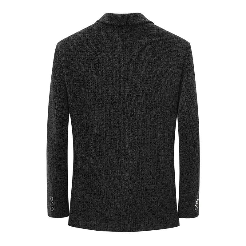 Herren-slim-fit Trendiger Bankettanzug Schöner Freizeitanzug Tweed-anzugjacke - Schwarz