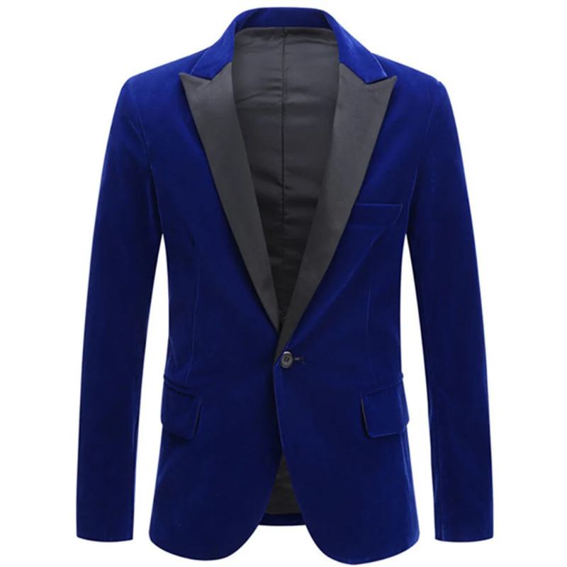 Herrenblazer Einreihige Jacke Formeller Bräutigam-smoking Schmales Hochzeits-partykleid Business-casual-anzug Für Männer - Schwarz