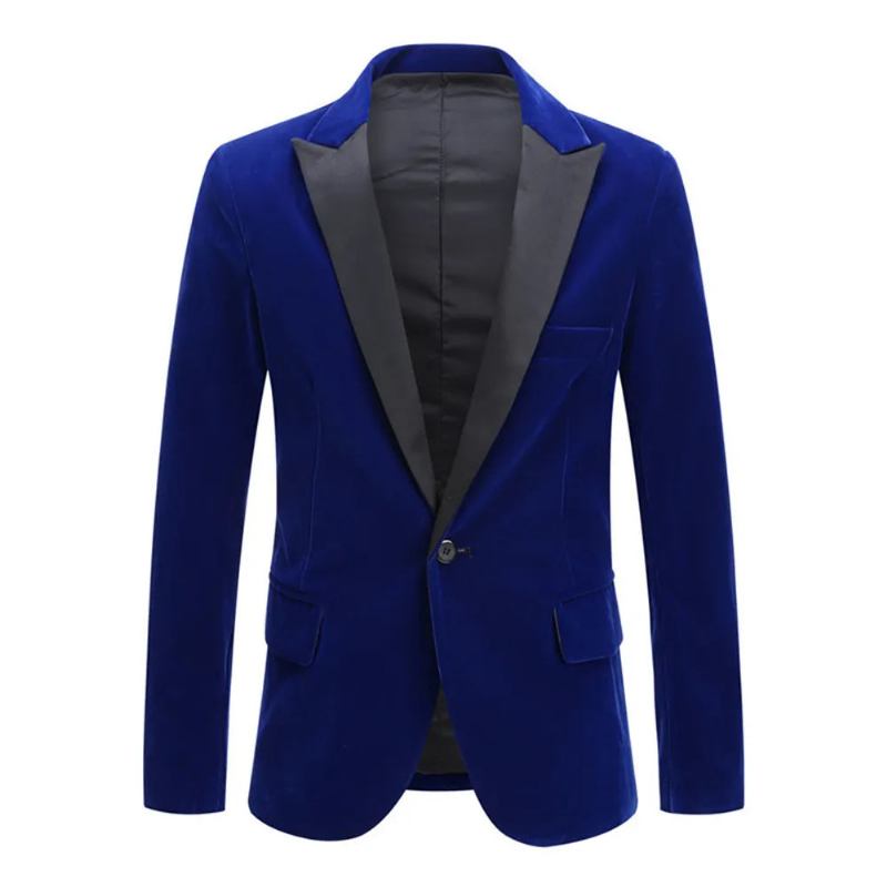 Herrenblazer Einreihige Jacke Formeller Bräutigam-smoking Schmales Hochzeits-partykleid Business-casual-anzug Für Männer - Schwarz