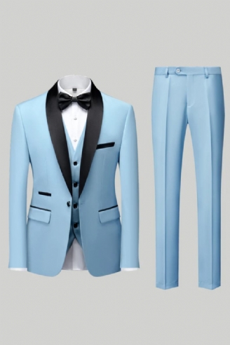 Lässiger Herren-businessanzug Boutique-blazer Weste Hose Bräutigam Hochzeitskleid Party Anzug