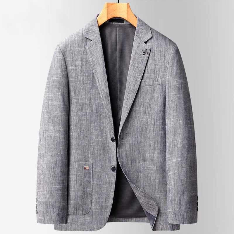 Leinenblazer Herren Locker Business Lässig Anzugjacke Luxuriöse Outdoor-mäntel Frühlingsanzüge Für - Blau