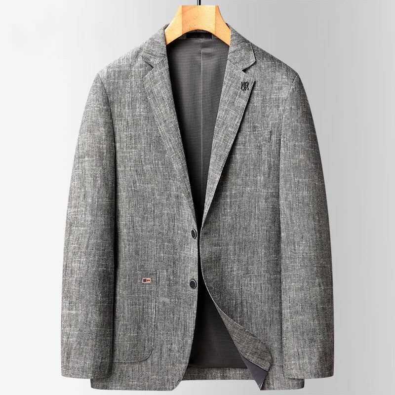 Leinenblazer Herren Locker Business Lässig Anzugjacke Luxuriöse Outdoor-mäntel Frühlingsanzüge Für - Blau