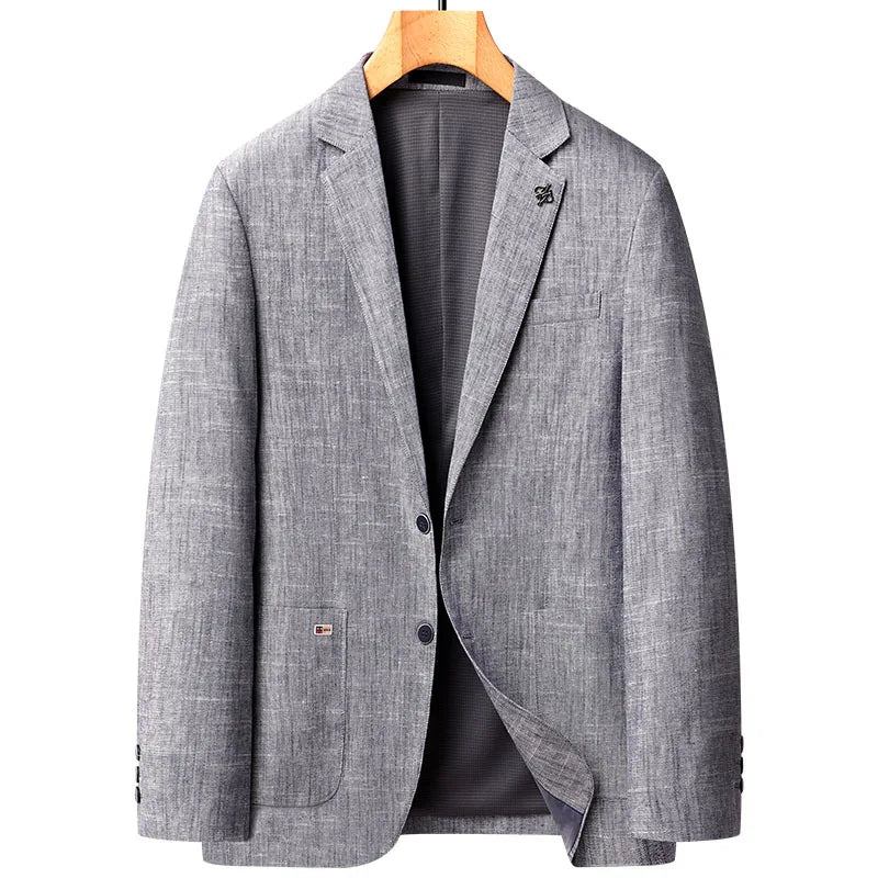 Leinenblazer Herren Locker Business Lässig Anzugjacke Luxuriöse Outdoor-mäntel Frühlingsanzüge Für - Blau