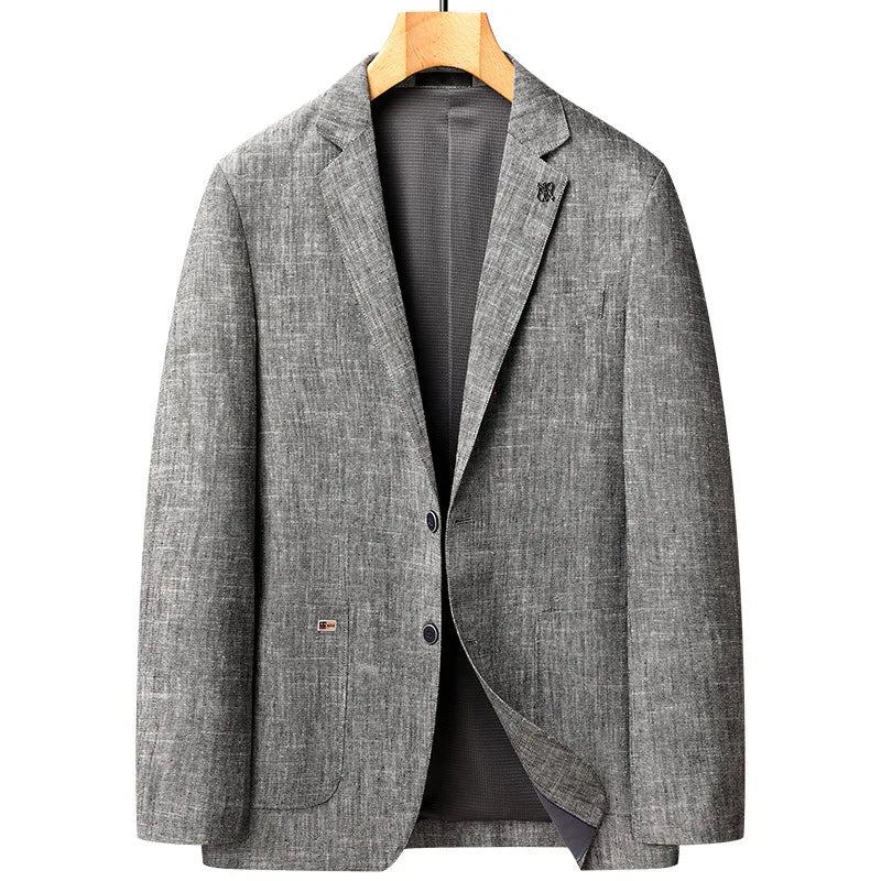 Leinenblazer Herren Locker Business Lässig Anzugjacke Luxuriöse Outdoor-mäntel Frühlingsanzüge Für - Blau