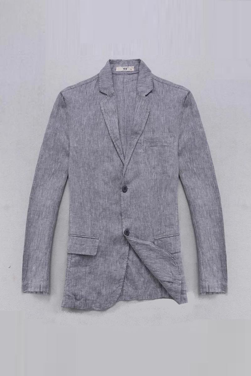 Leinenjacke Herrenblazer Einfarbig Smart Lässig Herrenjacken Blazer